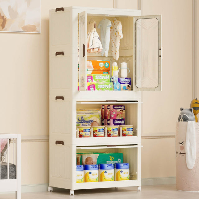 Portable Cream White Magnetic Door Closet Organizer - Omega Lifestyles