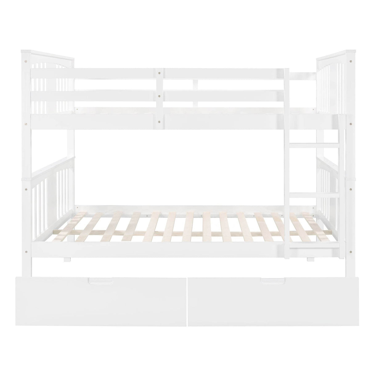 Full Over Full Solid Wood Bunk Bed With Drawers - Omega Lifestyles