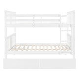 Full Over Full Solid Wood Bunk Bed With Drawers - Omega Lifestyles