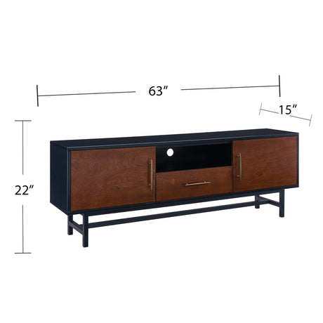Midcentury Modern Black MDF Media Console Cabinet - Sleep Galleria