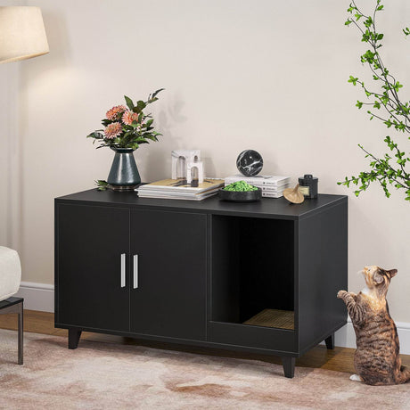 Hidden Cat Litter Box Enclosure With Scratch Pad - Sleep Galleria