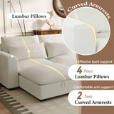 U-Shaped Modular 6-Seat Linen Blend Sofa With Ottomans - Omega Lifestyles