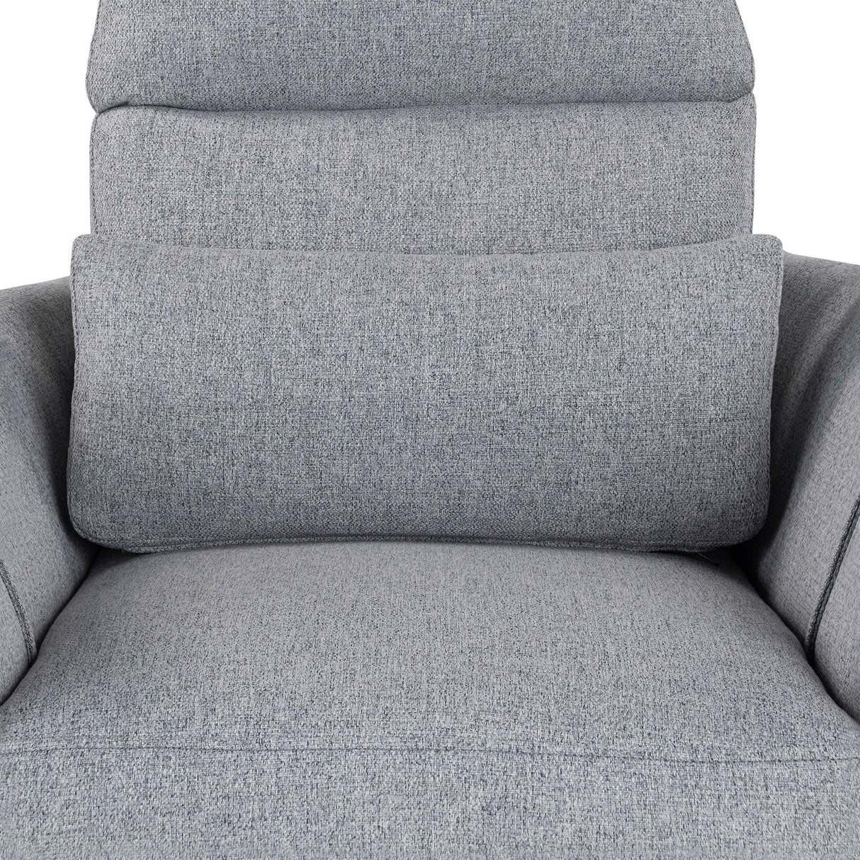 Manual Rocker Swivel Linen Upholstered Recliner Chair With Pillows - Omega Lifestyles