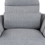 Manual Rocker Swivel Linen Upholstered Recliner Chair With Pillows - Omega Lifestyles
