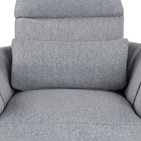 Manual Rocker Swivel Linen Upholstered Recliner Chair With Pillows - Omega Lifestyles