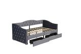 Twin Upholstered Velvet Wood Storage Daybed Frame - Omega Lifestyles