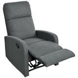 Manual Adjustable Recliner Chair Charcoal Polyester Upholstery - Omega Lifestyles