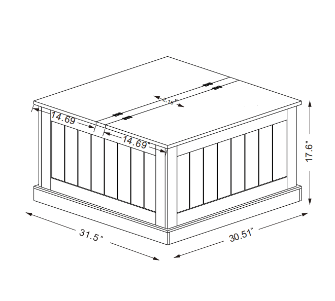 Farmhouse Style Square Coffee Table With Lift Top Storage - Sleep Galleria