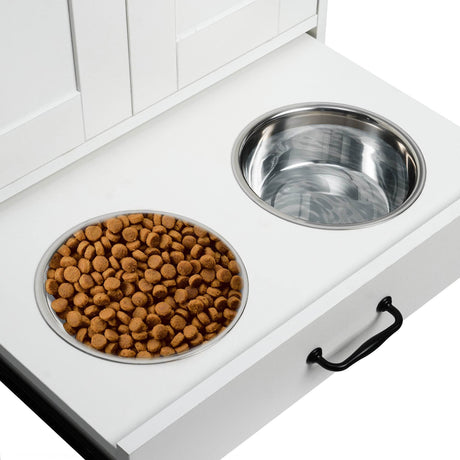 Hidden Pull-Out Dog Feeding Station With Bowls - Sleep Galleria