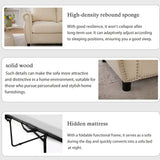 Modern Linen 2-in-1 Sleeper Sofa Bed With Memory Foam Mattress - Omega Lifestyles