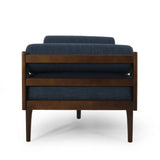 Chic Navy Blue Fabric Button-Tufted Chaise Lounge - Omega Lifestyles