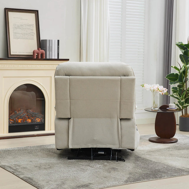 Ivory Remote-Controlled Heated Massage Assistive Recliner - Omega Lifestyles