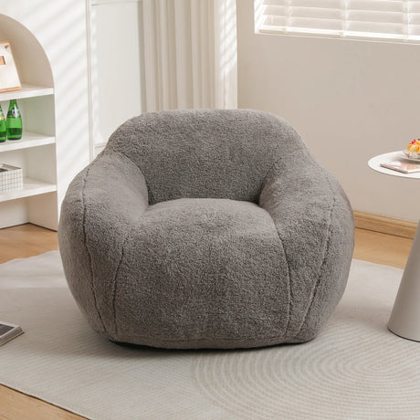 Memory Foam Teddy Fabric Bean Bag Chair With Armrests - Omega Lifestyles