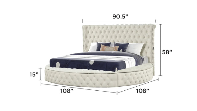 Modern Velvet Upholstered Queen Bed Frame With USB Charger - Omega Lifestyles