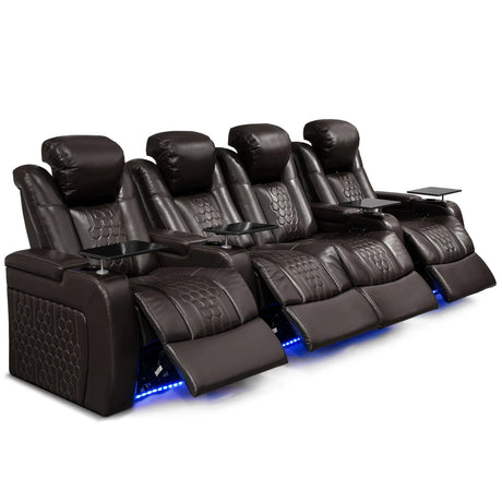 Top-Grain Nappa Leather Power Recliner With RGB Lighting - Omega Lifestyles