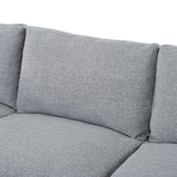 130-Inch Modular Chenille Fabric U-Shaped Sectional Sofa With Ottomans - Omega Lifestyles