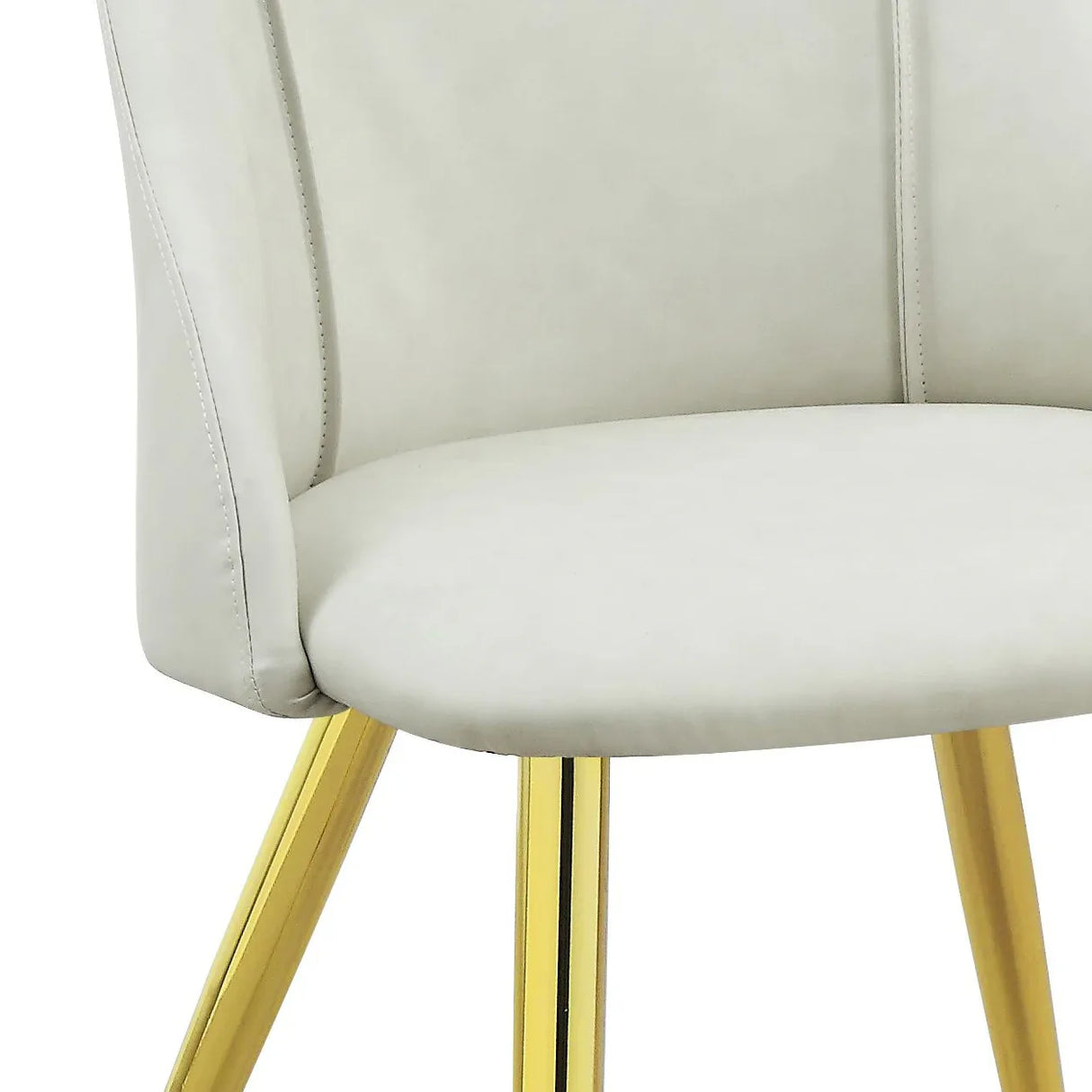 Set of 2 White Synthetic Leather Dining Side Chairs - Omega Lifestyles