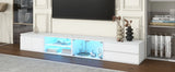 Modern App-Controlled LED Light White Marble TV Stand - Omega Lifestyles