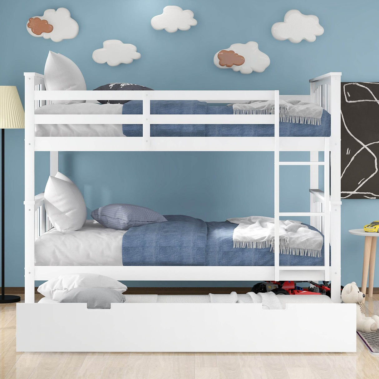Full Over Full Solid Wood Bunk Bed With Trundle - Omega Lifestyles