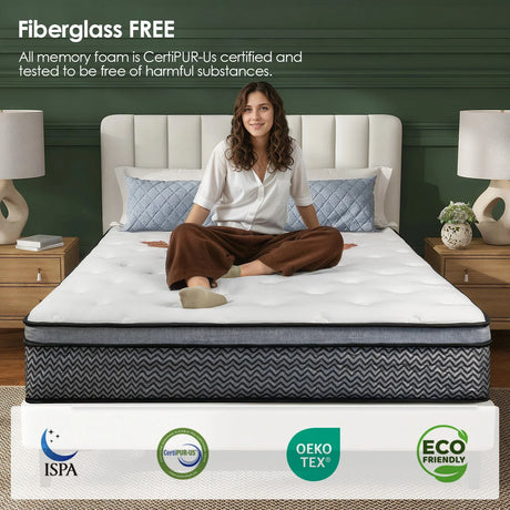 Medium 10-Inch Cooling Gel Memory Foam Queen Mattress - Omega Lifestyles