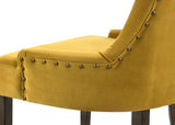 Set of 2 Plush Yellow Velvet Upholstered Side Chairs - Omega Lifestyles