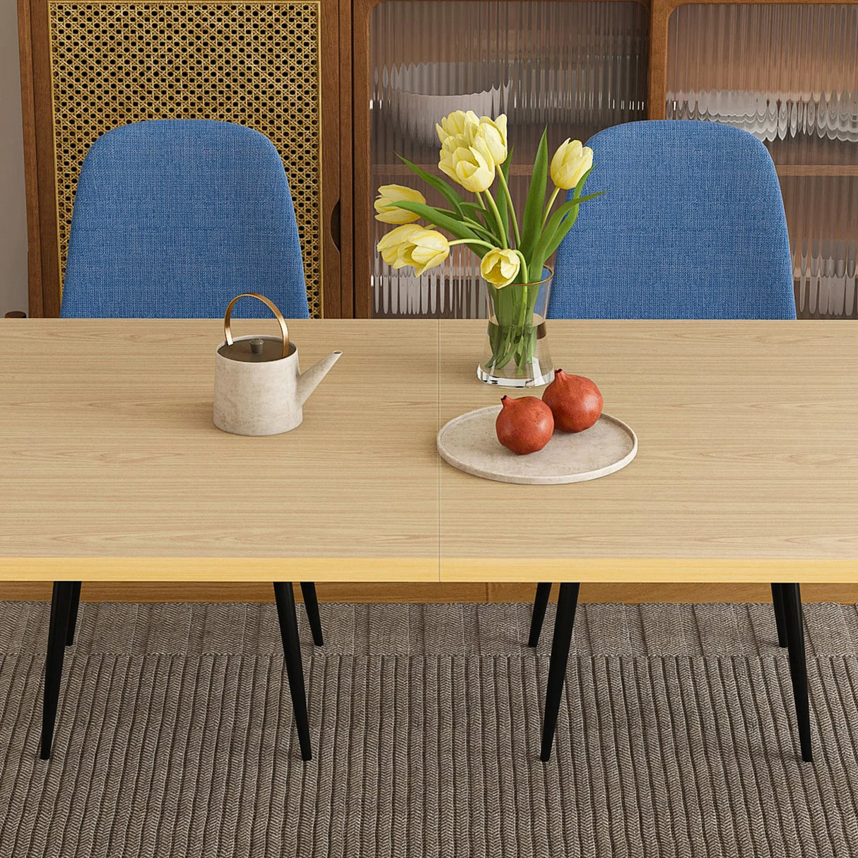 Farmhouse Industrial Dining Table With 4 Chairs - Omega Lifestyles