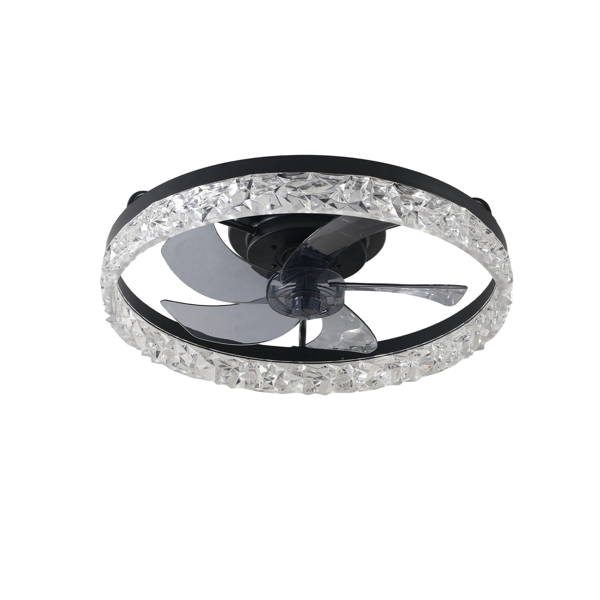 19-Inch Black Frame Iceberg Ceiling Fan Light