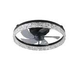 19-Inch Black Frame Iceberg Ceiling Fan Light