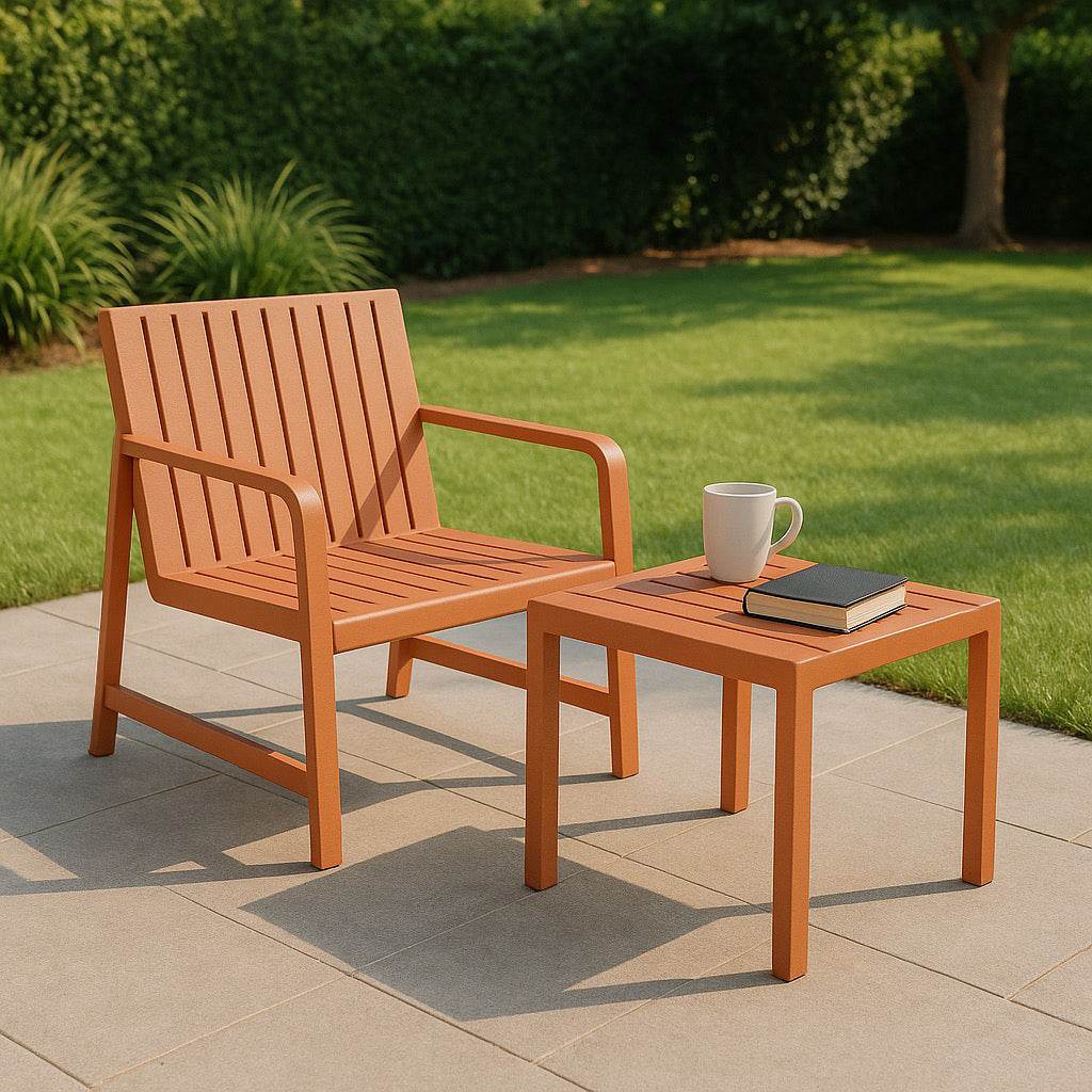 2-Piece Weatherproof Polypropylene Indoor Outdoor Furniture Set
