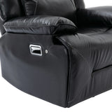Manual Black Leather Gel Recliner Chair With LED Light Strip - Omega Lifestyles