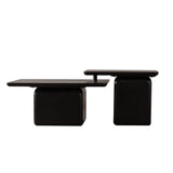 Set Of 2 Vintage Style Square Wood Grain Coffee Tables - Sleep Galleria