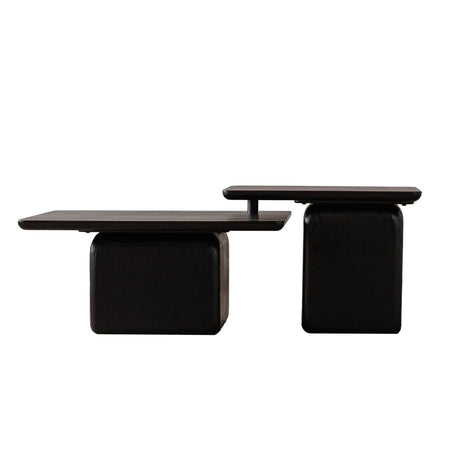 Set Of 2 Vintage Style Square Wood Grain Coffee Tables - Sleep Galleria