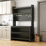 Metal Kitchen Storage Cabinet With Lockers And Wheels - Omega Lifestyles
