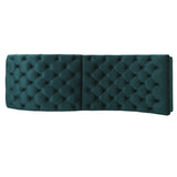 Elegant Teal Altay Velvet Tufted Curved Chaise Lounge - Omega Lifestyles