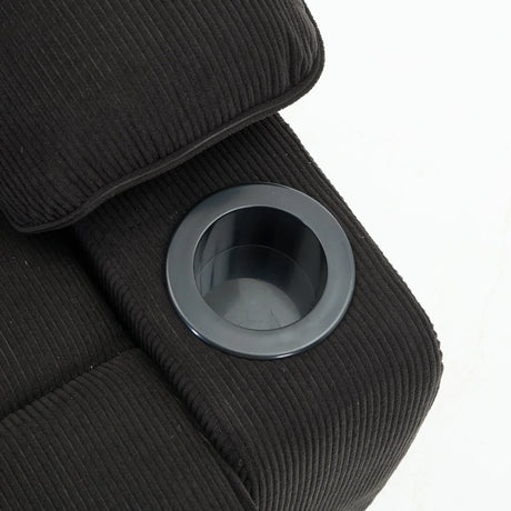 Medium-Firm Corduroy Remote-Controlled Heating Massage Recliner - Omega Lifestyles