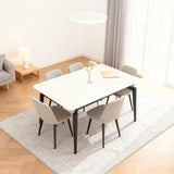 Sintered Stone Ceramic Tile Dining Table With Iron Legs - Omega Lifestyles