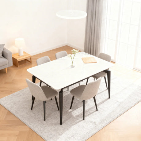 Sintered Stone Ceramic Tile Dining Table With Iron Legs - Omega Lifestyles