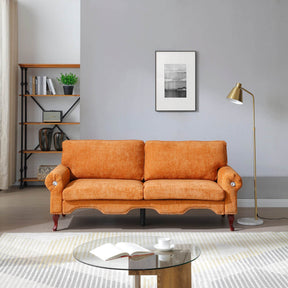 Modern Linen 3-Seat Chesterfield Sofa With Crystal Buttons - Omega Lifestyles