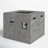 Concrete Outdoor Modern Gas Fire Pit With Hidden Tank Compartment - Omega Lifestyles