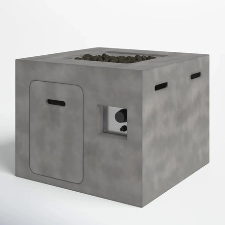 Concrete Outdoor Modern Gas Fire Pit With Hidden Tank Compartment - Omega Lifestyles