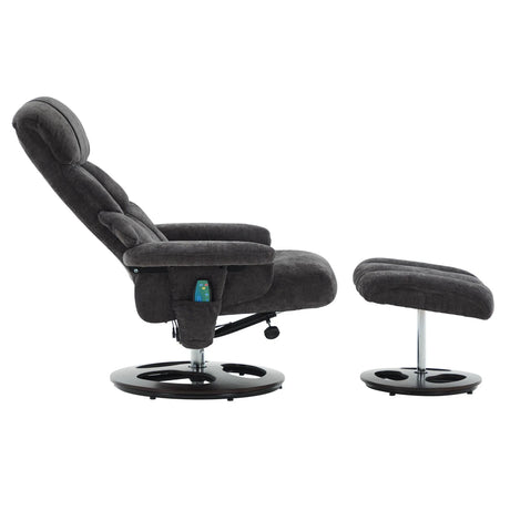 Modern Chenille Recliner Chair With Ottoman And Massage - Omega Lifestyles