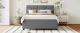 Full Upholstered Platform Bed With Trundle And Drawers - Omega Lifestyles