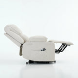 Ivory Remote-Controlled Heated Massage Assistive Recliner - Omega Lifestyles