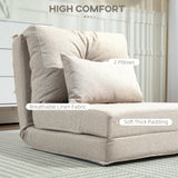 Convertible Folding Linen Floor Sofa Bed With Adjustable Backrest - Omega Lifestyles