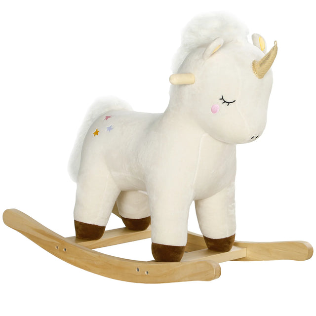 Plush Unicorn Toddler Rocking Horse With Sound - Omega Lifestyles