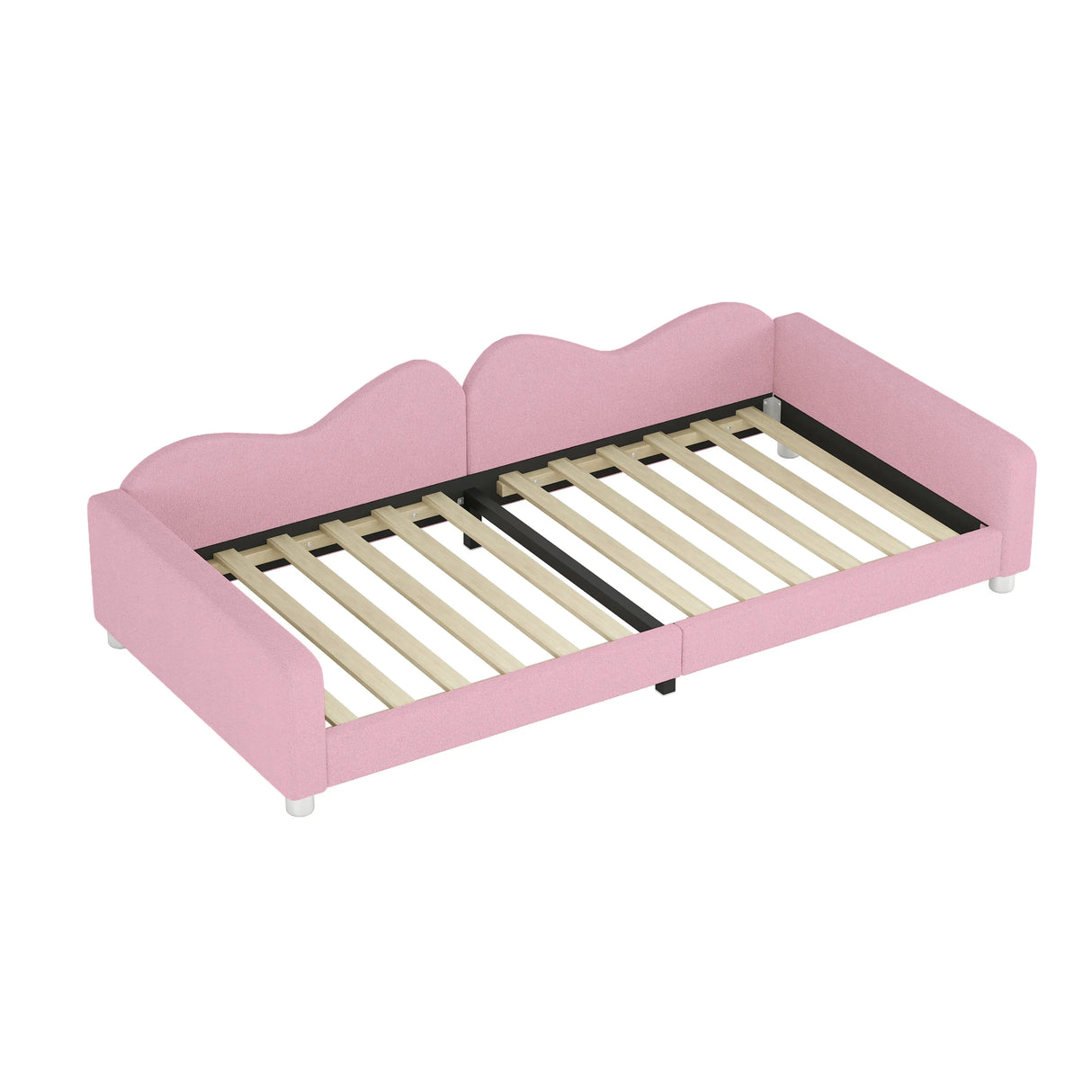 Twin Upholstered Sherpa Fabric Daybed With Cloud Backrest - Omega Lifestyles