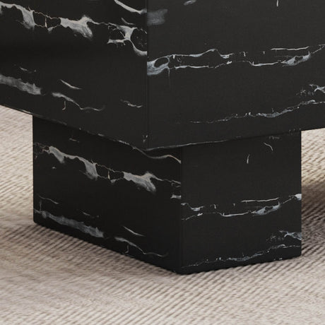 Modern Black Patterned MDF Rectangular Coffee Table - Omega Lifestyles