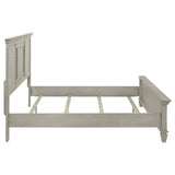 King Farmhouse Distressed White Wood Panel Bed Frame - Omega Lifestyles