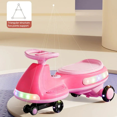 12V Electric Kids Wiggle Car With Bluetooth Lights - Omega Lifestyles