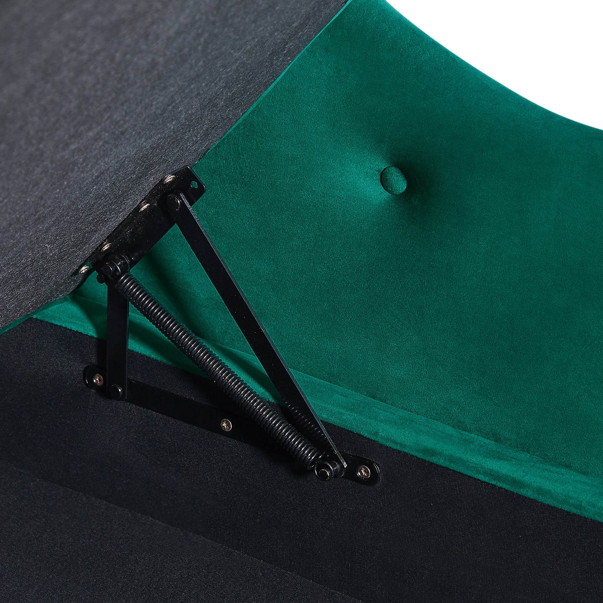 Velvet Upholstered Storage Chaise Lounge Bench - Omega Lifestyles